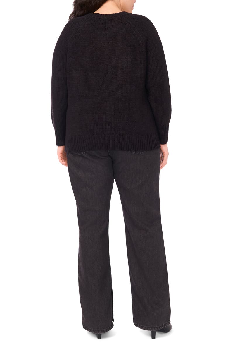 Halogen<sup>®</sup> Embroidered Floral Sweater, Alternate, color, Rich Black