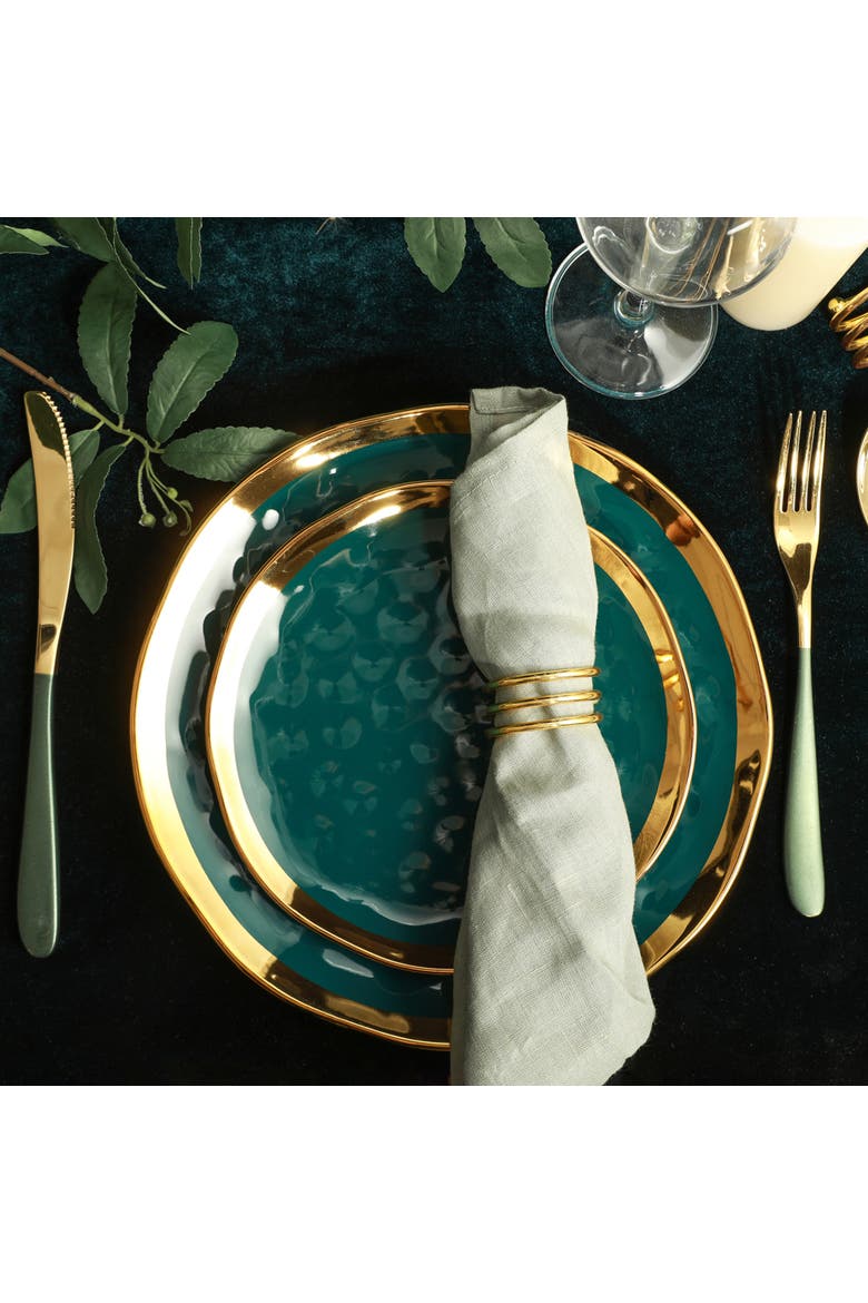 Florian Porcelain 32-Piece Dinnerware Set, Alternate, color, Green