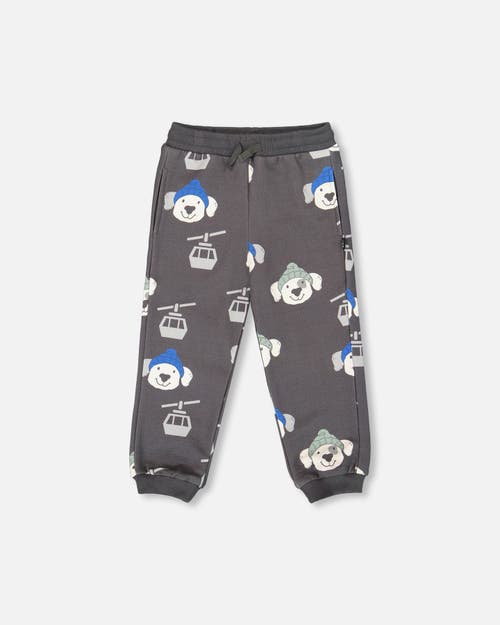 Deux Par Deux Fleece Sweatpants Dog In Gray