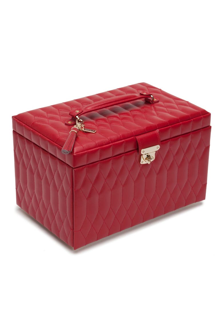 Caroline Medium Jewelry Case, Main, color, RED