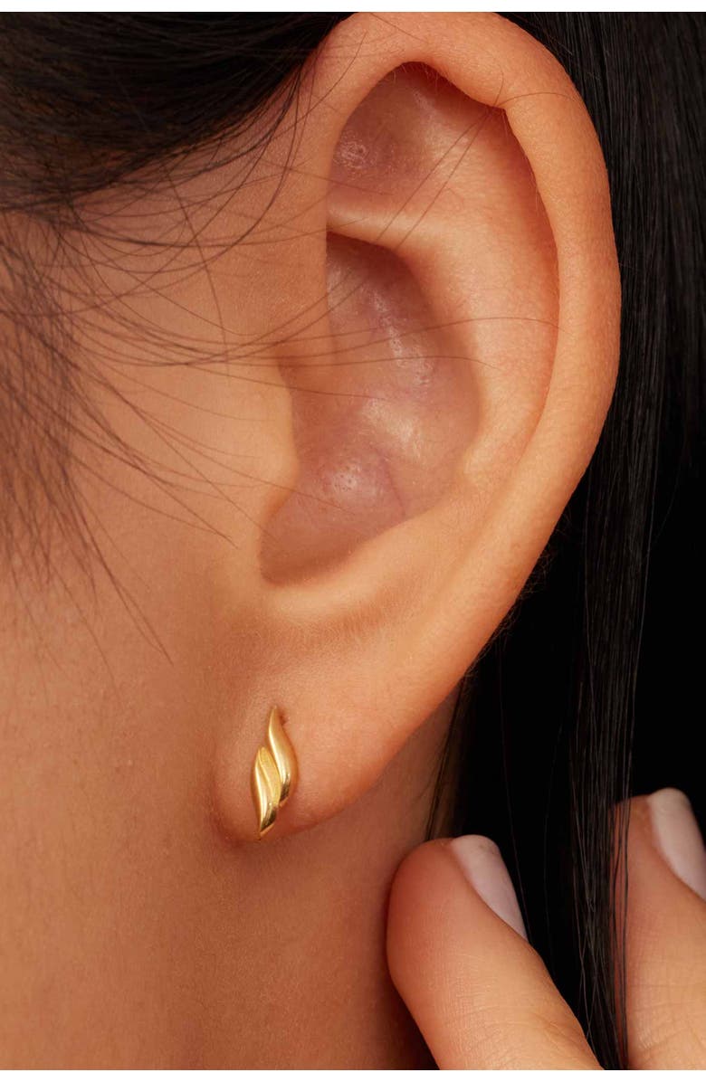 Oradina 14K Gold Making Waves Studs, Alternate, color, Yellow Gold