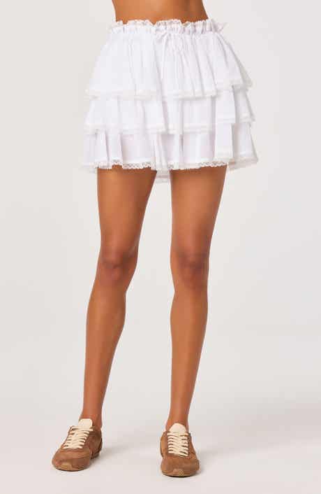 Genever Tiered Cotton Miniskirt
