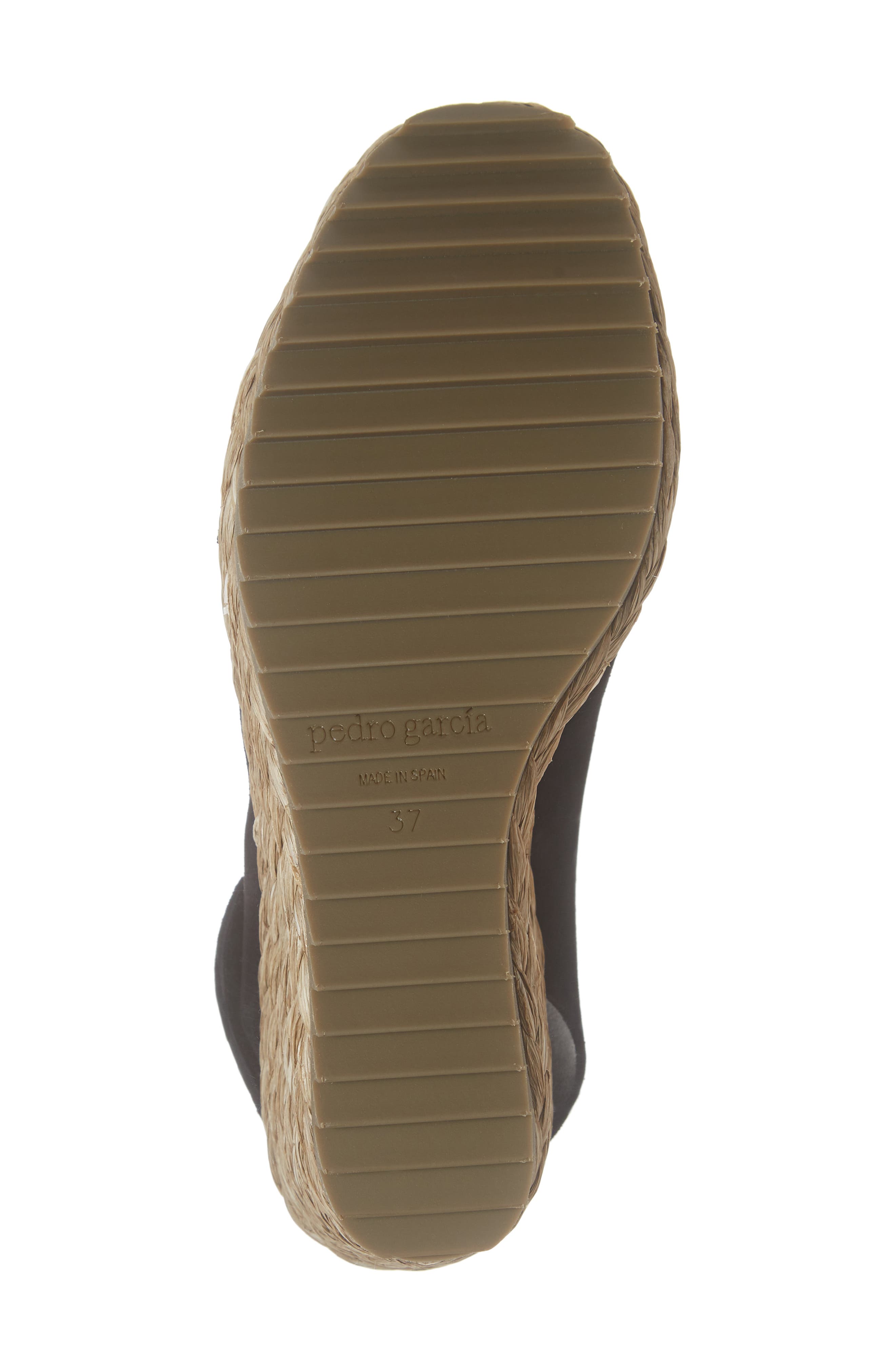 'Federica' Wedge Sandal, Alternate, color, BLACK CASTORO/ RAFFIA