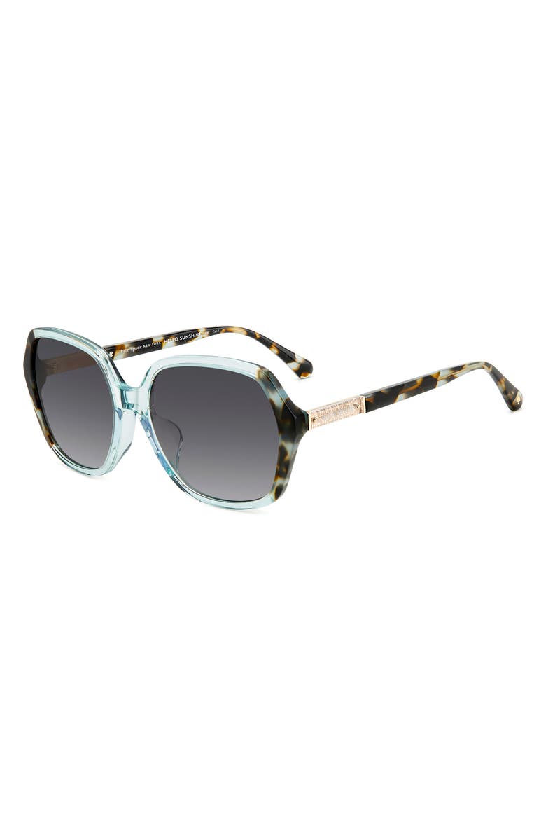 Kate Spade New York ellery 57mm square sunglasses, Alternate, color, Blue