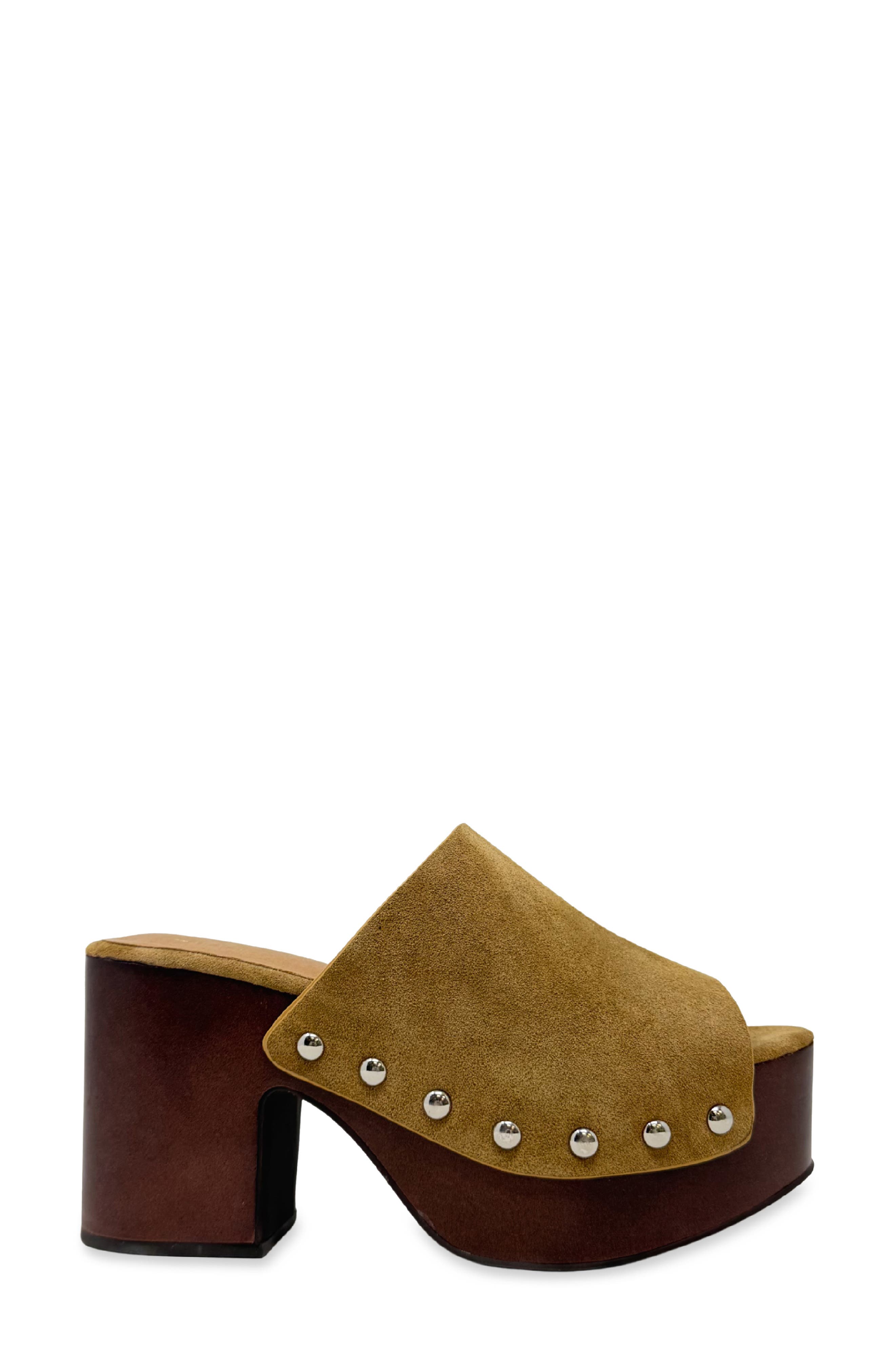 Hayden Faux Leather Platform Mule, Alternate, color, CAMEL SUEDE