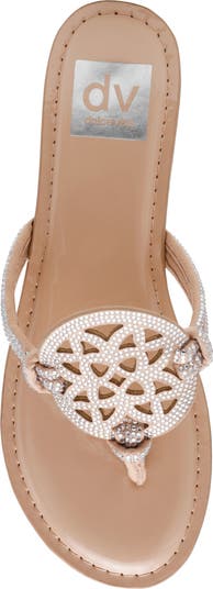 Gotie Rhinestone Strap Slide Sandal