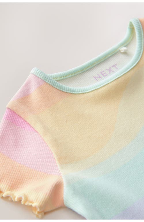 Next Kids' Rainbow T-shirt & Flare Leggings Set In Neutral