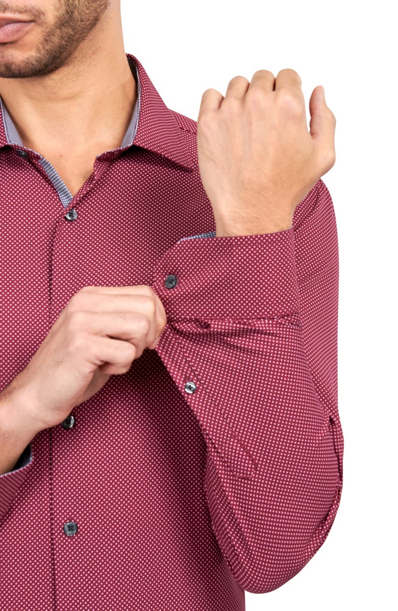 W.R.K Trim Fit Performance Stretch Dot Dress Shirt, Alternate, color,