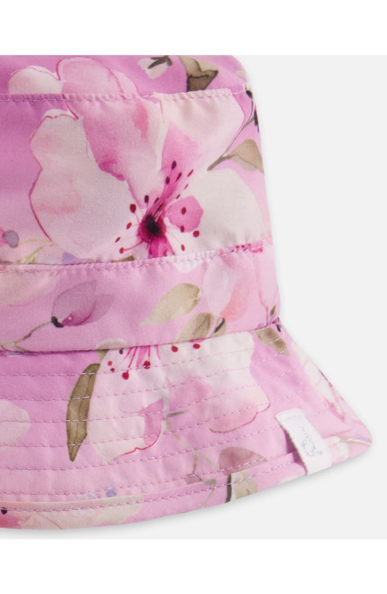 Deux par Deux Wide Brim Flower Beach Hat, Alternate, color, Purple Floral Print