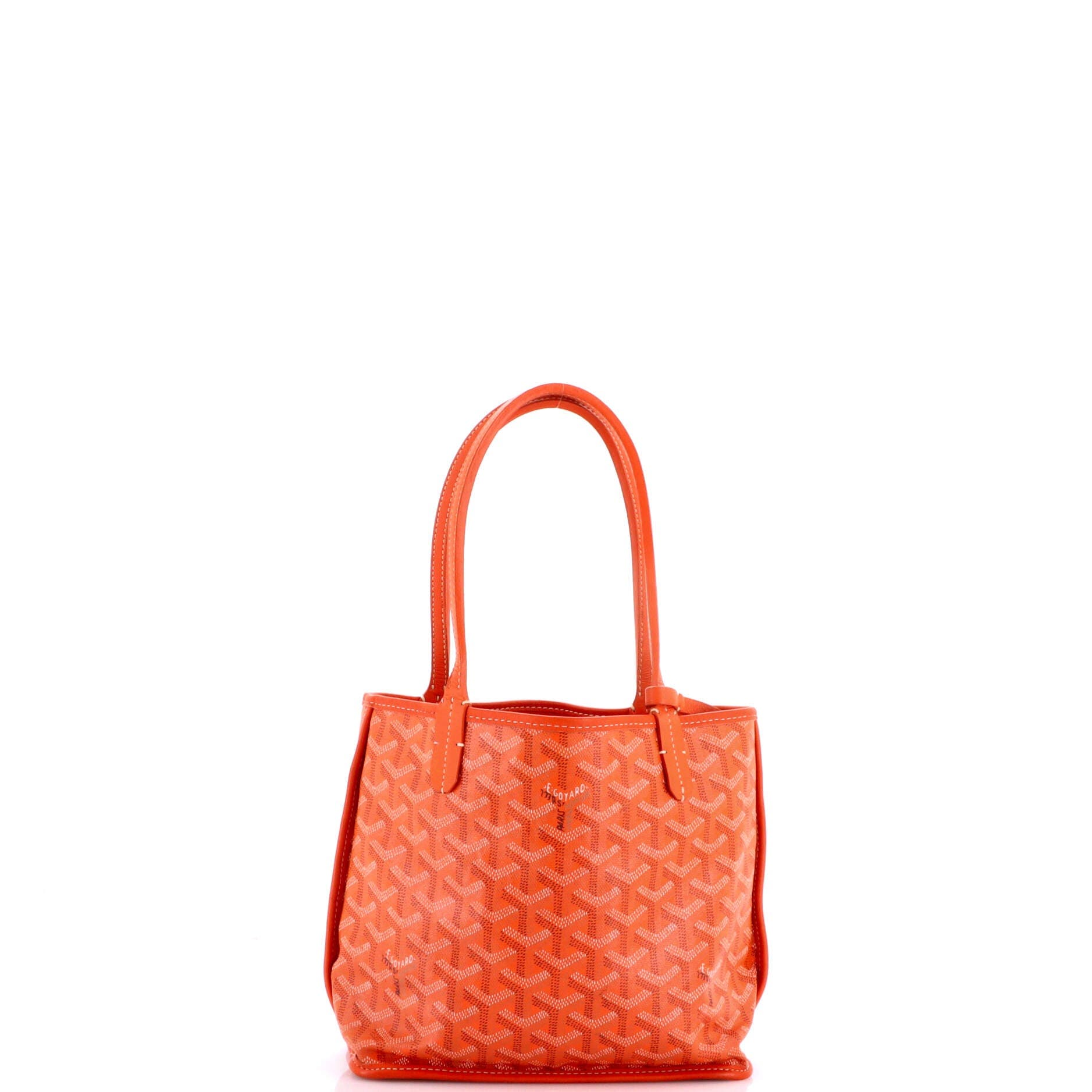 Pre-Owned Goyard Anjou Reversible Tote Coated Canvas Mini, Alternate, color, Orange