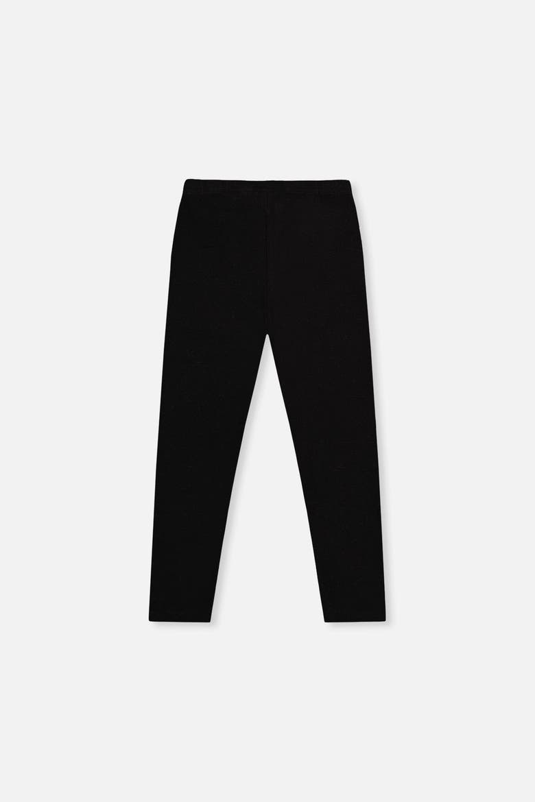 Ribbed Elastic Waist Logo Leggings, Alternate, color, Black