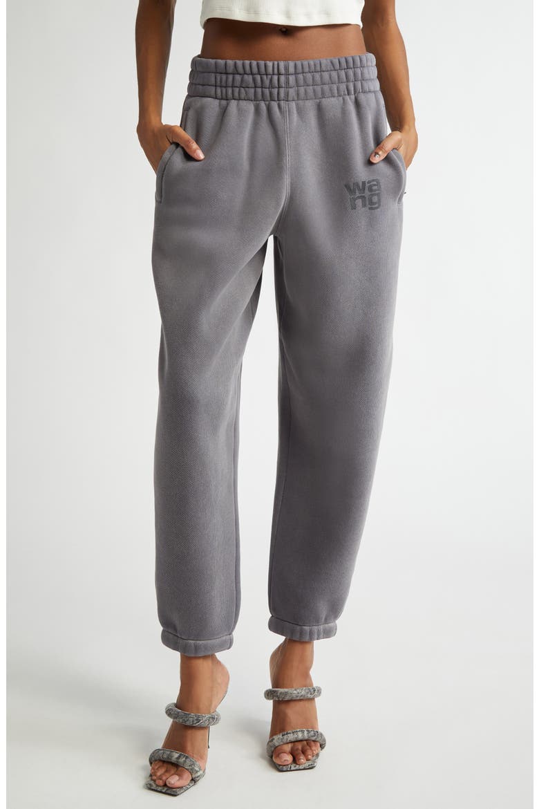 Essential Logo French Terry Sweatpants, Main, color, WASHED ASPHALT