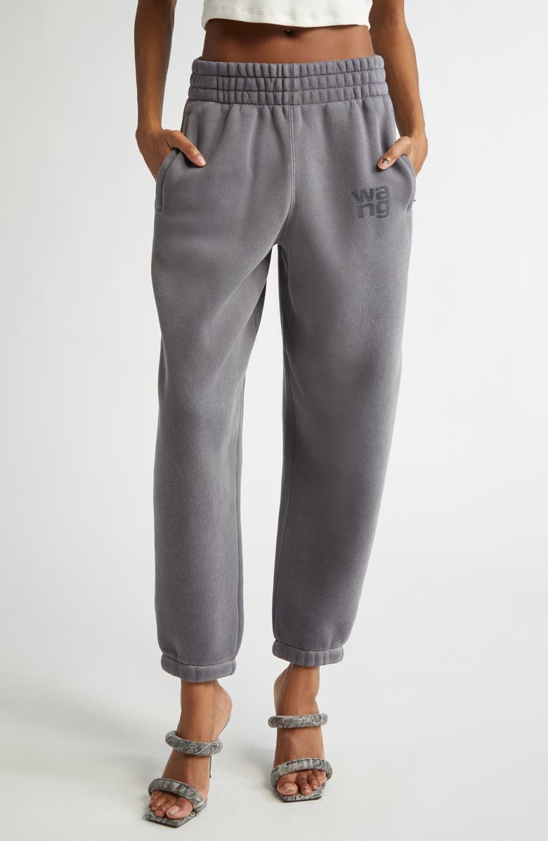 Alexander Wang Essential Logo French Terry Sweatpants, Main, color,