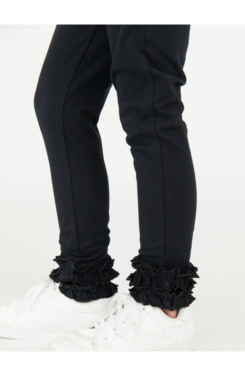RuffleButts Girls Ruffle Leggings, Alternate, color, Black