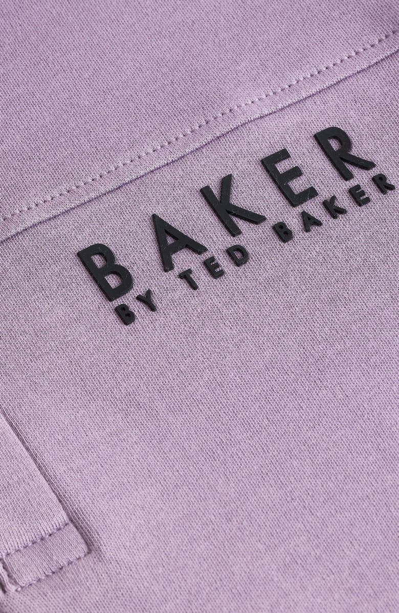 Baker by Ted Baker Kids' Long Sleeve Cotton Graphic Half Snap Polo, Alternate, color, Purple