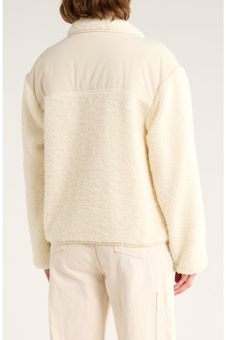 Corduroy & Faux Shearling Jacket, Alternate, color, CREAM