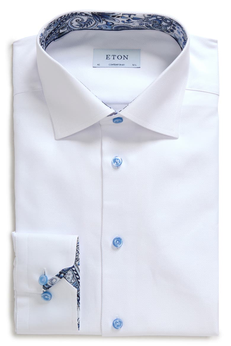 Contemporary Fit Solid Dress Shirt, Alternate, color, WHITE
