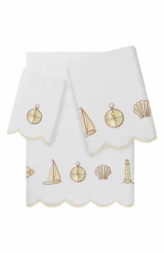 Sea Joy Scallop 3-Piece Embellished Towel Set