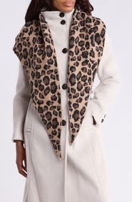 Vince Camuto Leopard Print Knit Triangle Scarf