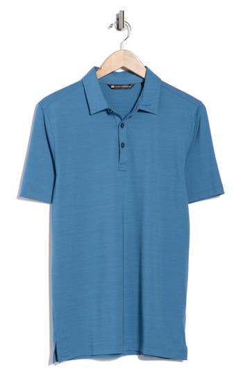 Travismathew Heathered Polo In Blue