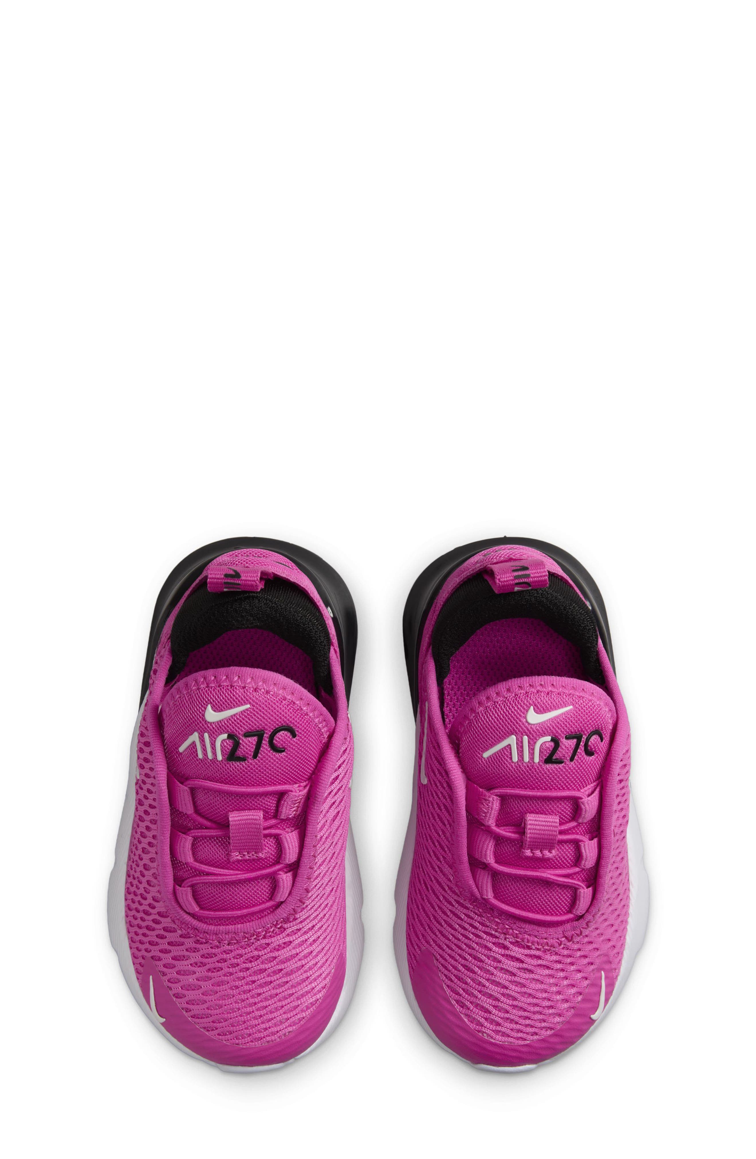 Kids' Air Max 270 Sneaker, Alternate, color, LASER FUCHSIA/ BLACK/ WHITE