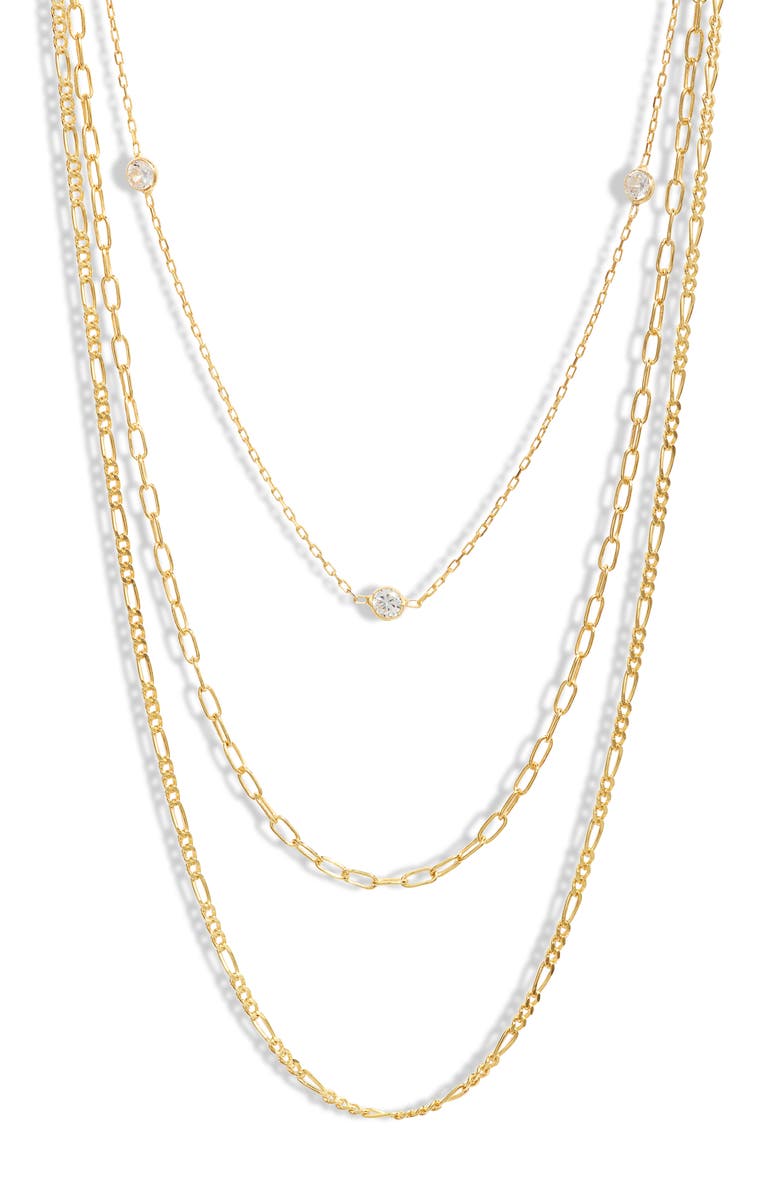 ARGENTO VIVO Sterling Silver Layered Necklace, Main, color, 