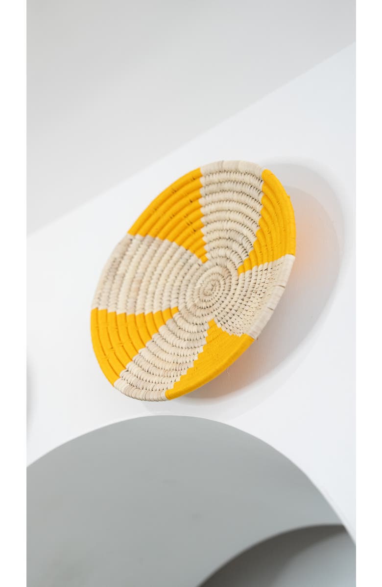 Wicker Village Yellow Wall Basket, Alternate, color, Large