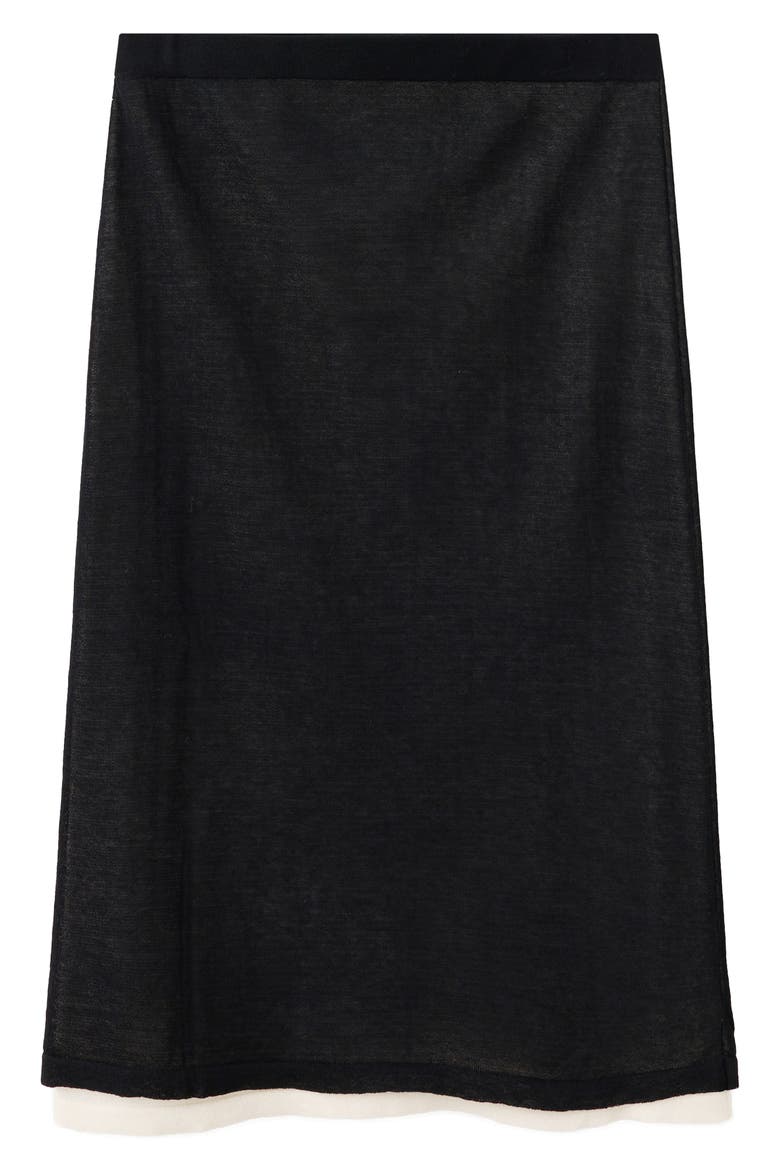 Colorblock Knit Midi Skirt, Alternate, color, BLACK