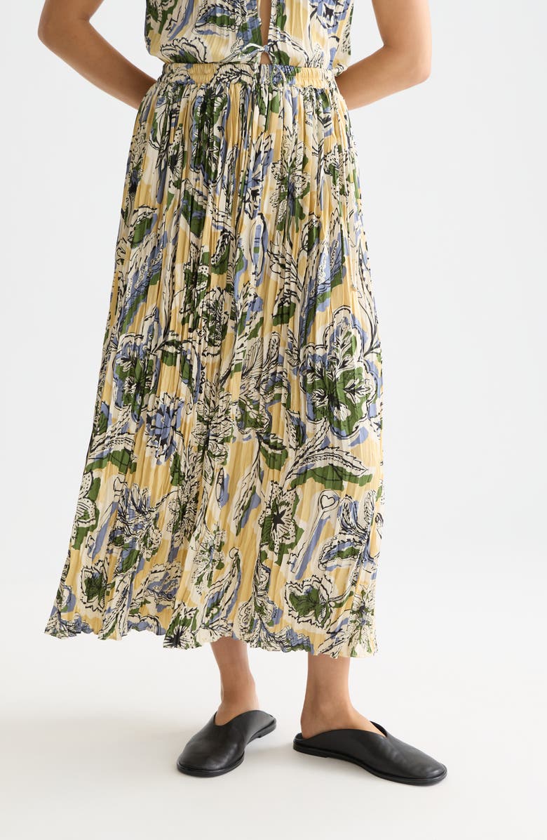 Scotch 
Soda Pleated Midi Skirt, Main, color, Lucky Bandana Multi Parsnip