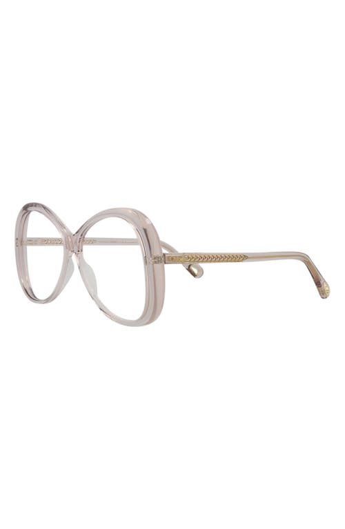 Chloé 56mm Core Oversize Optical Frames In Pink Pink Transparent