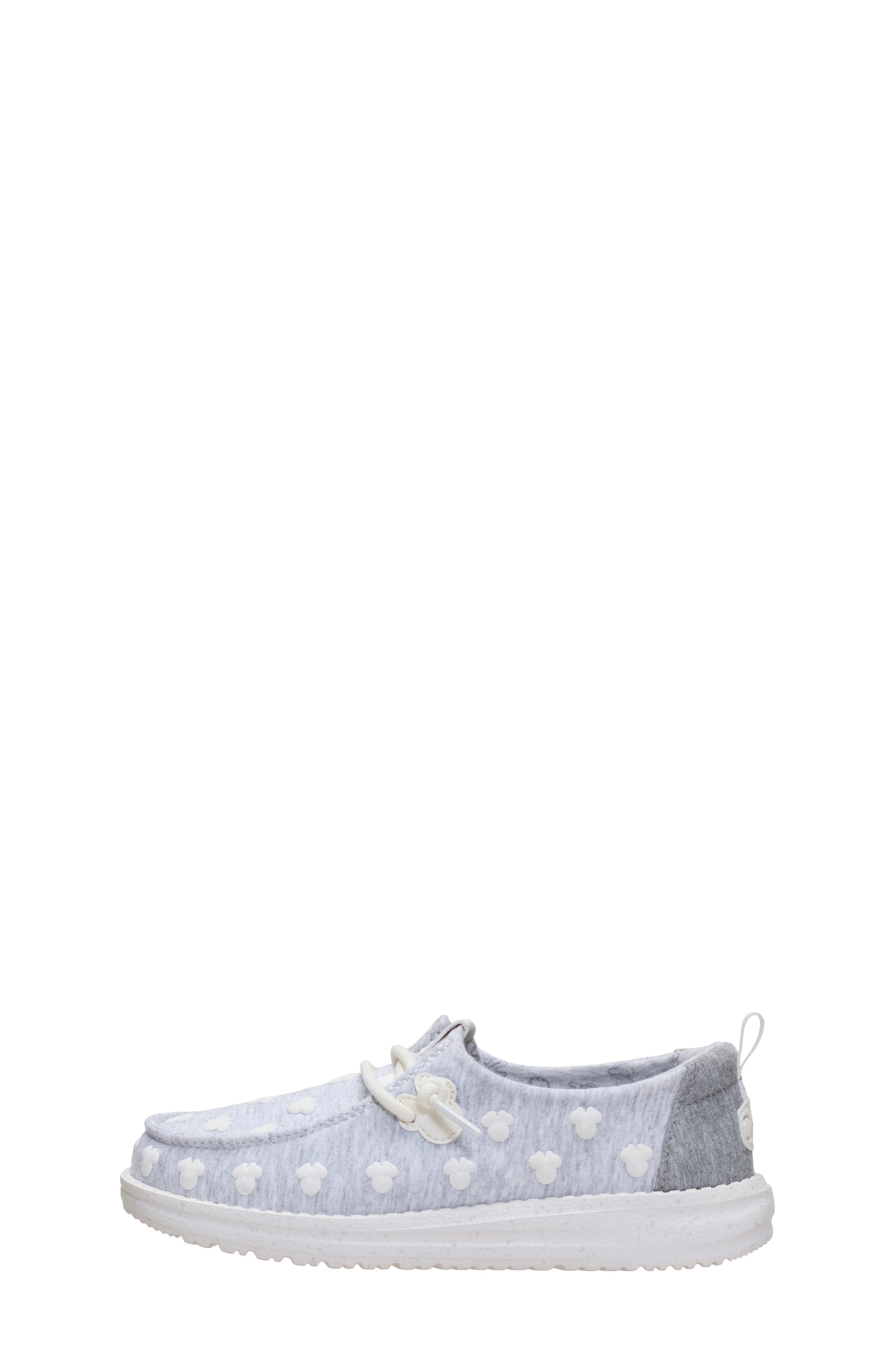 Kids' Wendy Minnie Mouse Jersey Slip-On Sneaker, Alternate, color, GREY