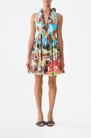 Camilla Ruffle Hem Halter Short Dress Bathing Bombshell