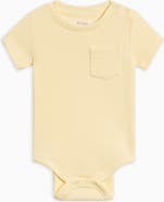 Colored Organics Organic Cotton Dana Ribbed Short Sleeve Pocket Bodysuit