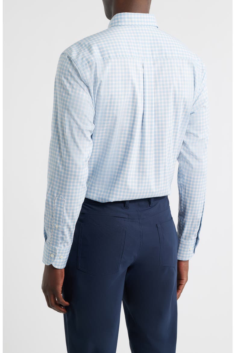 Felix Crown Lite Gingham Check Performance Twill Button-Down Shirt, Alternate, color, COTTAGE BLUE