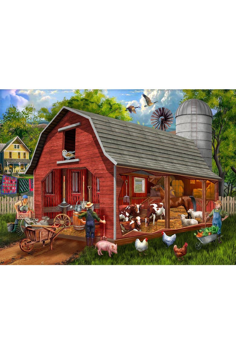 The Old Red Barn 1000 piece Jigsaw Puzzle for Adults, Alternate, color, Multicolor