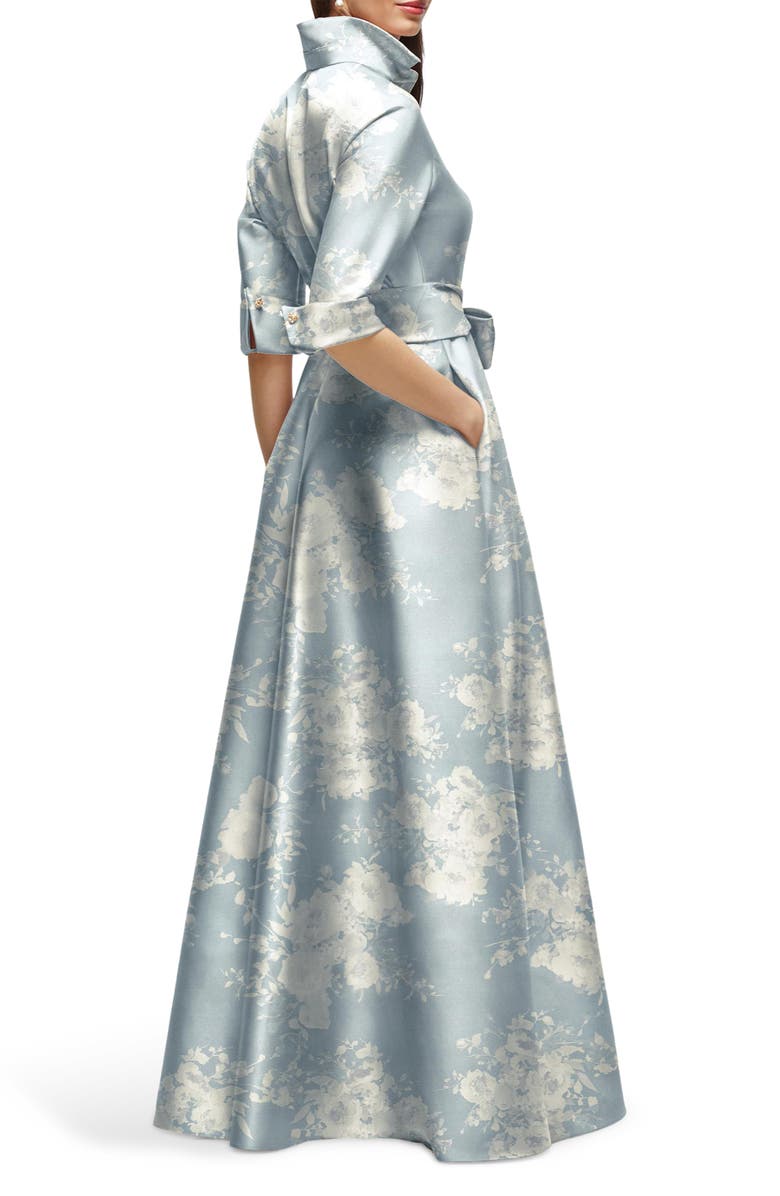 After Six Floral Satin Twill Ballgown, Alternate, color, Seraphina Floral