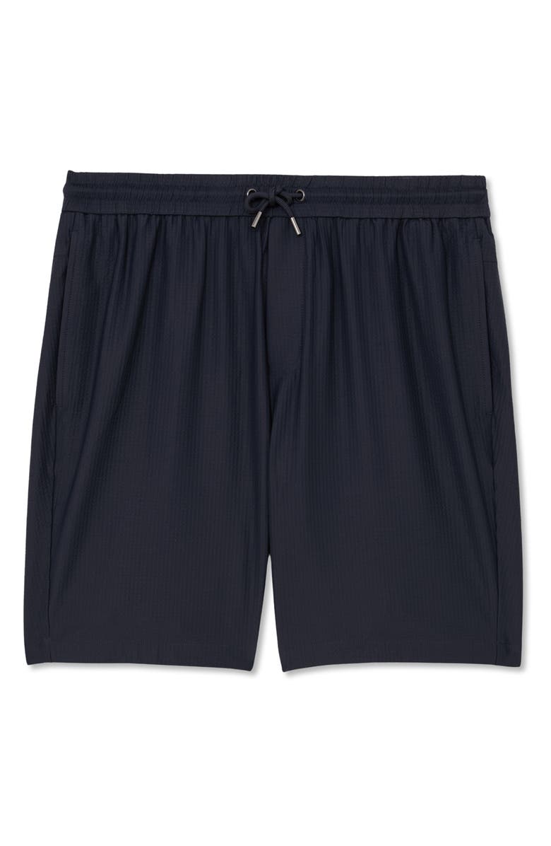 Reiss Ajay Seersucker Drawstring Shorts, Alternate, color, Navy