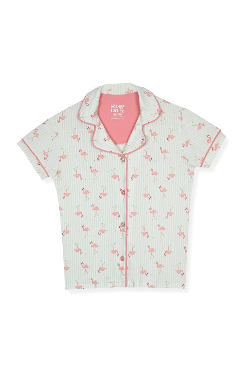 SLEEP ON IT Kids' Two-Piece Short Pajamas & Headband Set, Alternate, color, Aqua