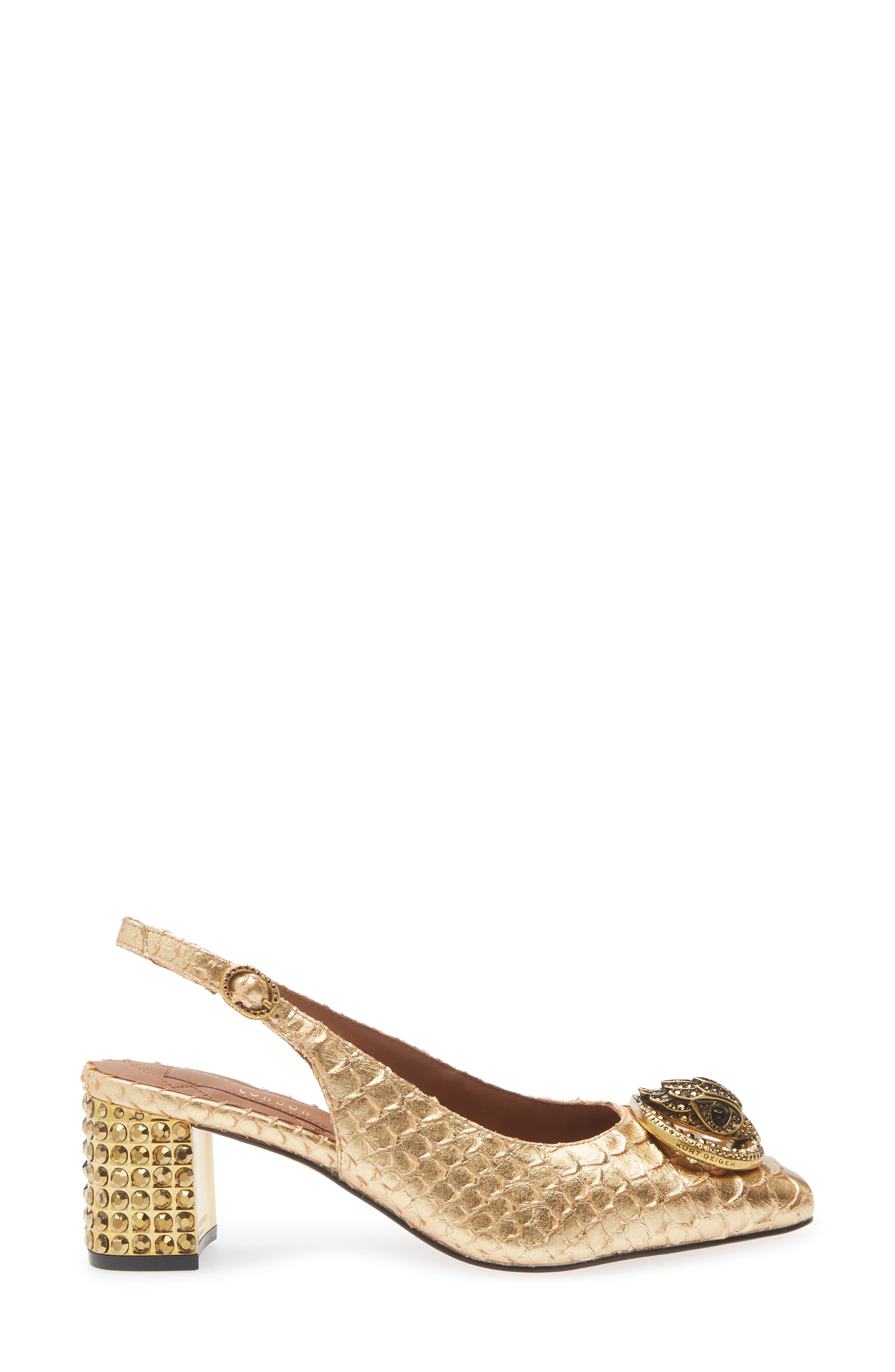 Kurt Geiger London Chelsea Block Heel Slingback Pump, Alternate, color, Gold