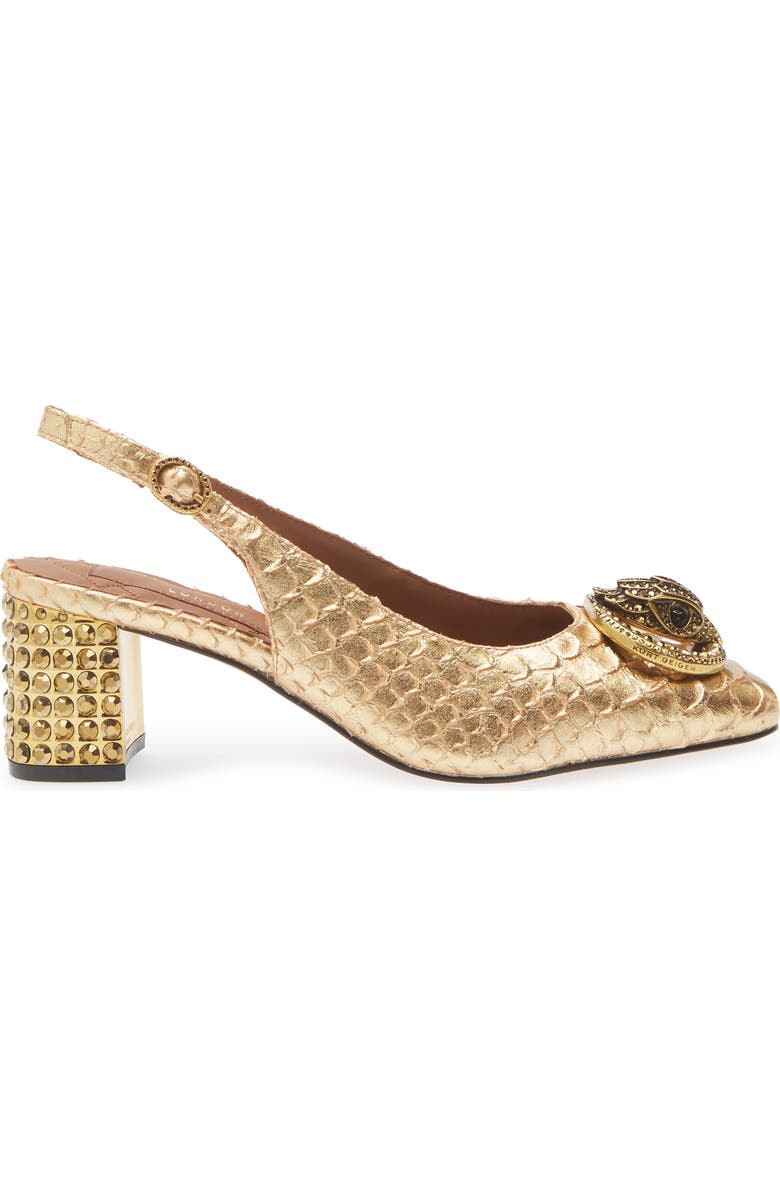 Kurt Geiger London Chelsea Block Heel Slingback Pump, Alternate, color, Gold