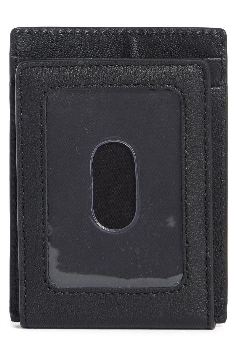 Veronique Leather Card Case, Alternate, color, BLACK/ COGNAC