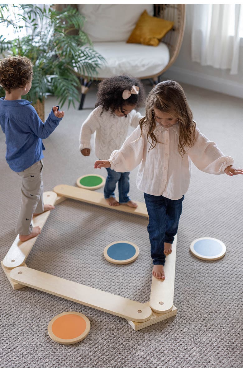 Little Partners Kids' Learn 'N' Balance Wooden Play Set, Alternate, color, Natural