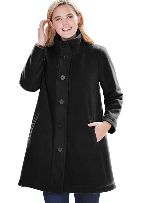 Fleece Swing Funnel Neck Coat