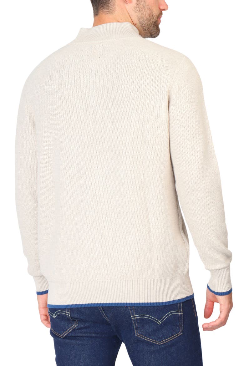 Waffle Knit Quarter Zip Sweater, Alternate, color, OATMEAL