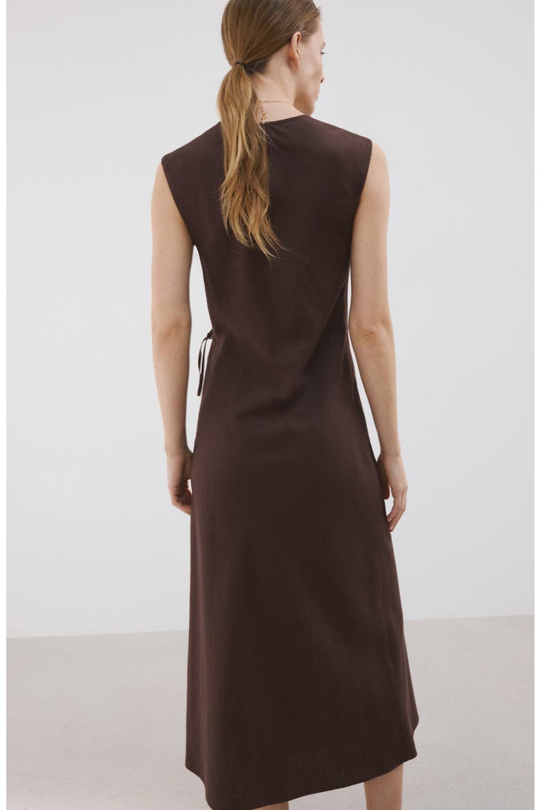 Wrap Midi Dress, Alternate, color, CHOCOLATE