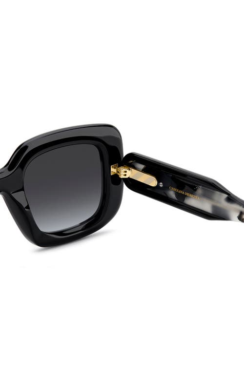 Carolina Herrera 49mm Small Gradient Rectangular Sunglasses In Black/dark Grey Sf