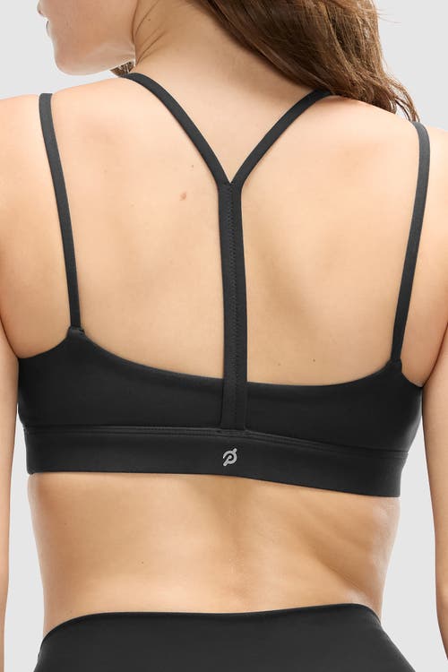 Shop Peloton Cadent Strappy Y Back Bra In Jet Black