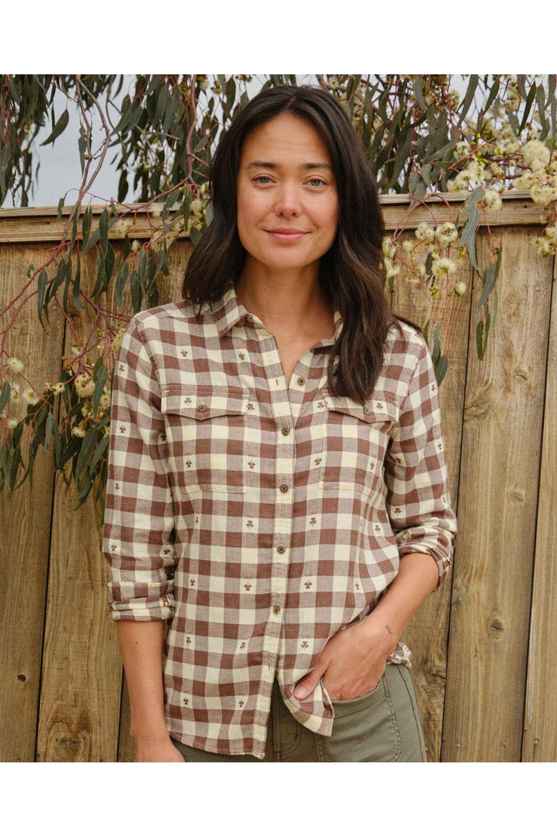 Re-Form Flannel Long Sleeve Shirt, Alternate, color, Chestnut Dobby
