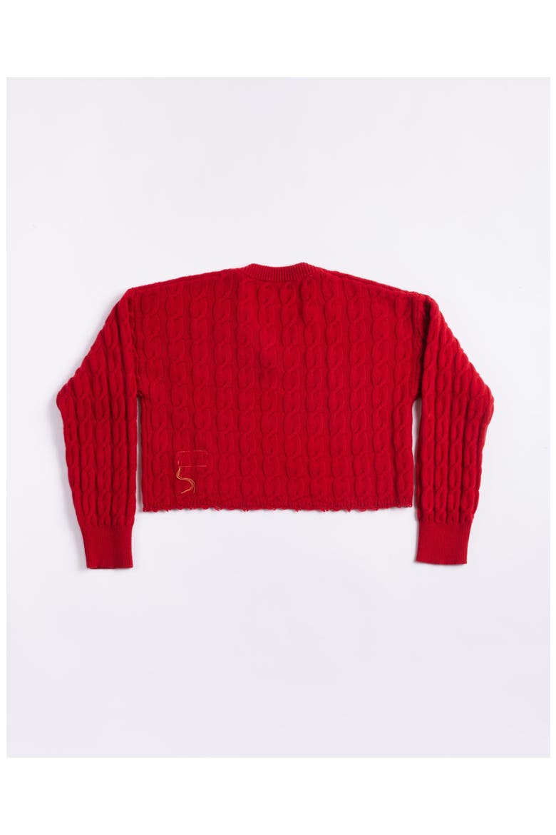Cotton Knit Sweater, Alternate, color, Red