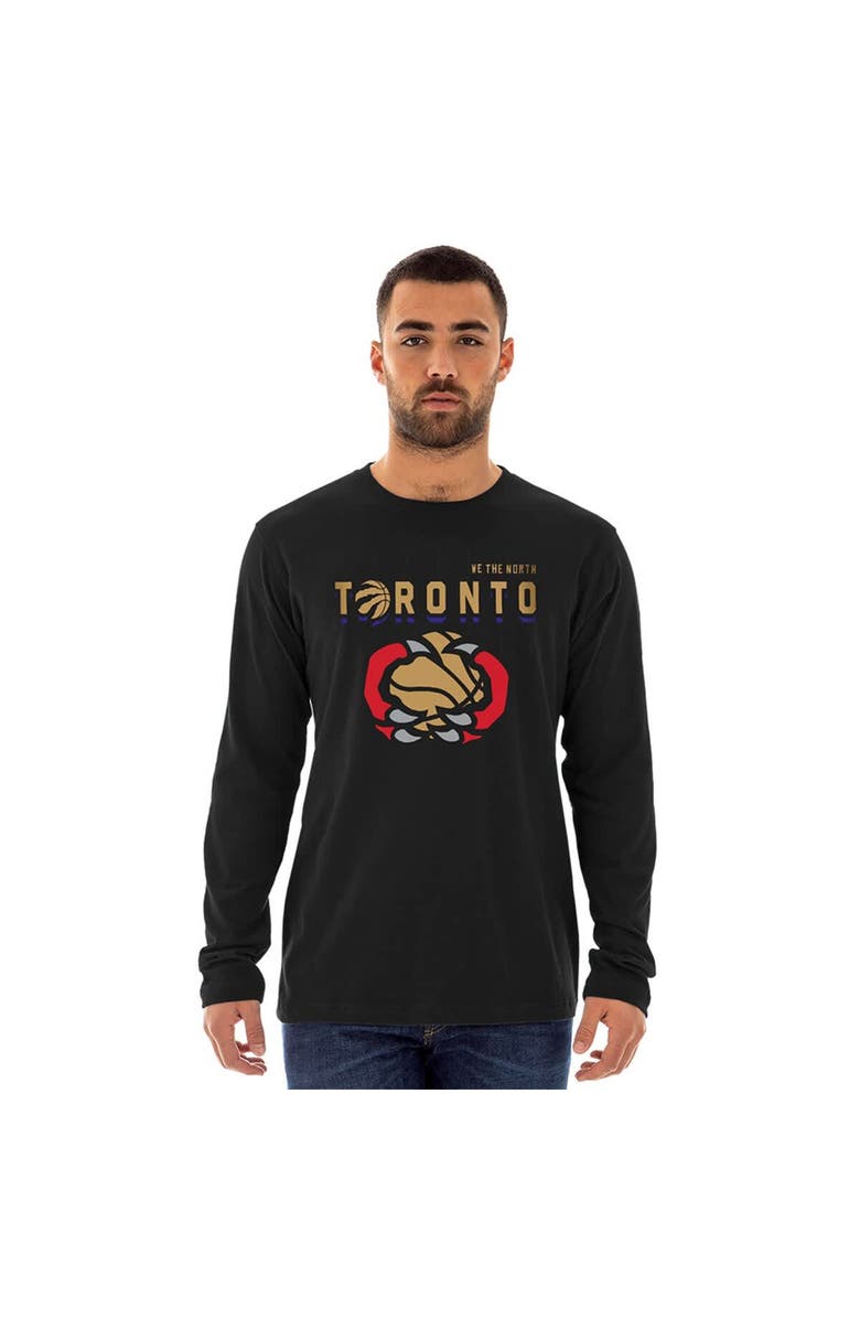 New Era Men's New Era Black Toronto Raptors 2024/25 City Edition Long Sleeve T-Shirt, Alternate, color, Black
